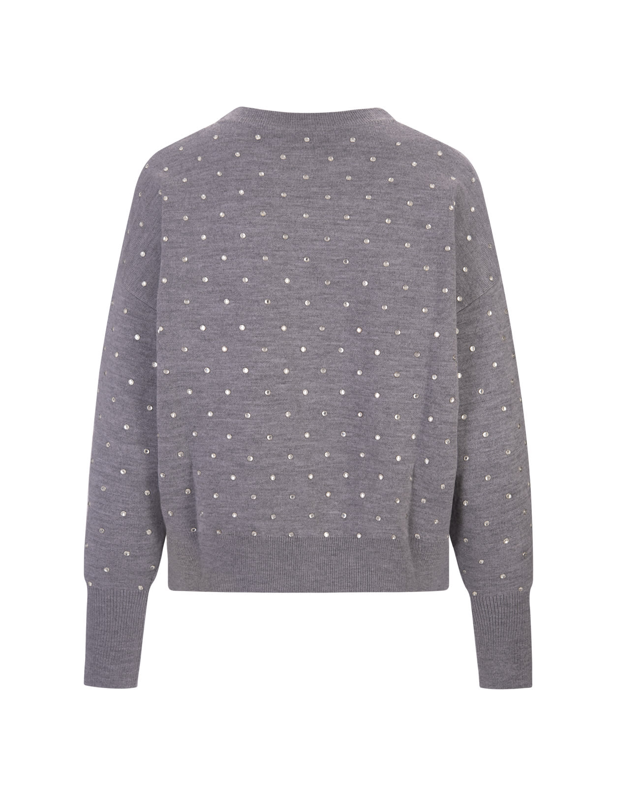 RABANNE GREY PULLOVER WITH CRYSTALS