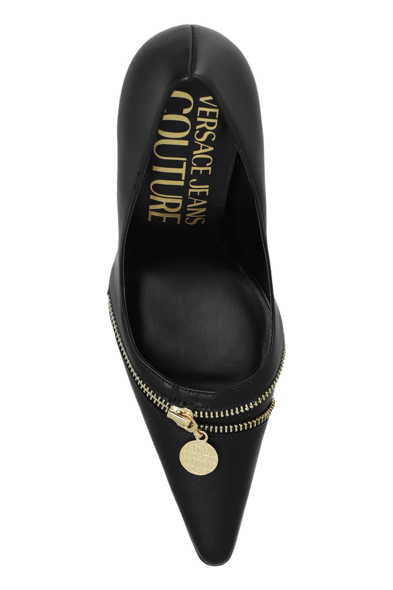 Shop Versace Jeans Couture Heeled Shoes In Black