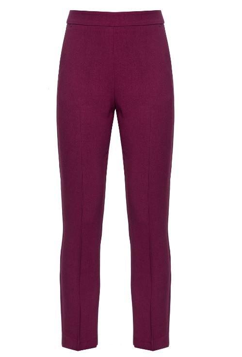 Shop Pinko High-waisted Elegant Cigarette Trousers In Vino Duva