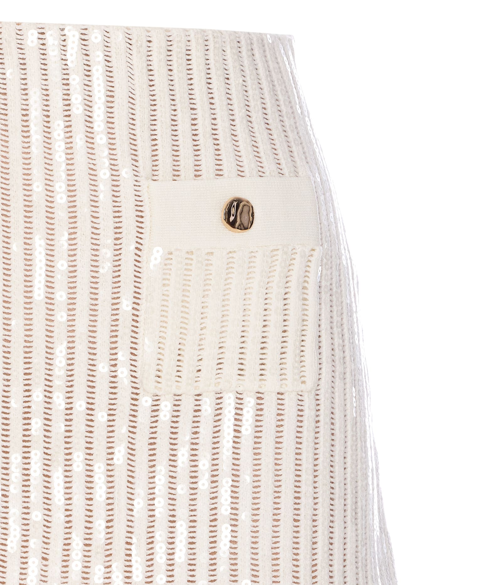 Self-portrait Sequined Crocheted Cotton And Cashmere-blend Mini Skirt In Neutral