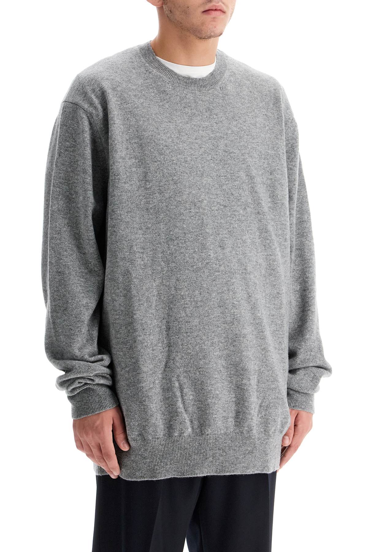 Shop Comme Des Garçons Shirt Wool Yarn Pullover Sweater In Grey (grey)