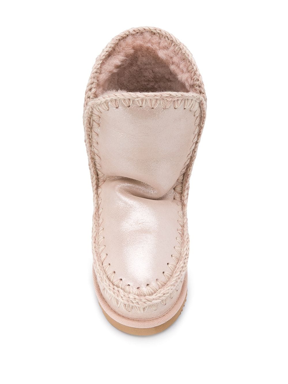 Mou Eskimo 24 Low Heels Ankle Boots In Rose-pink Glitter In Rose-pink