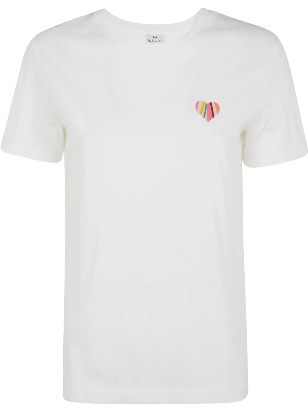 Ps By Paul Smith Womens Heart T-shirt In White