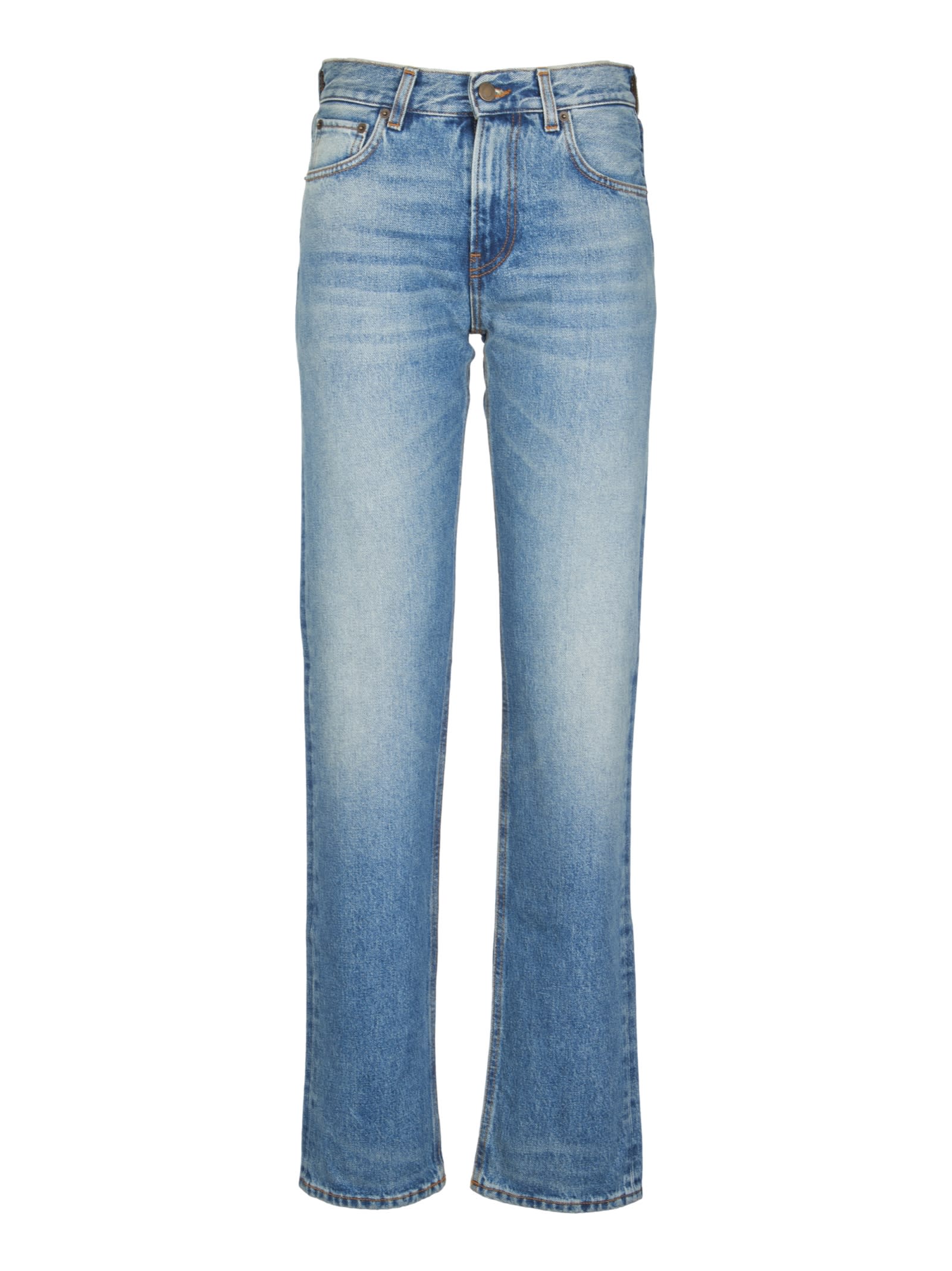 Haikure Buttoned Straight Jeans In Piano Blue