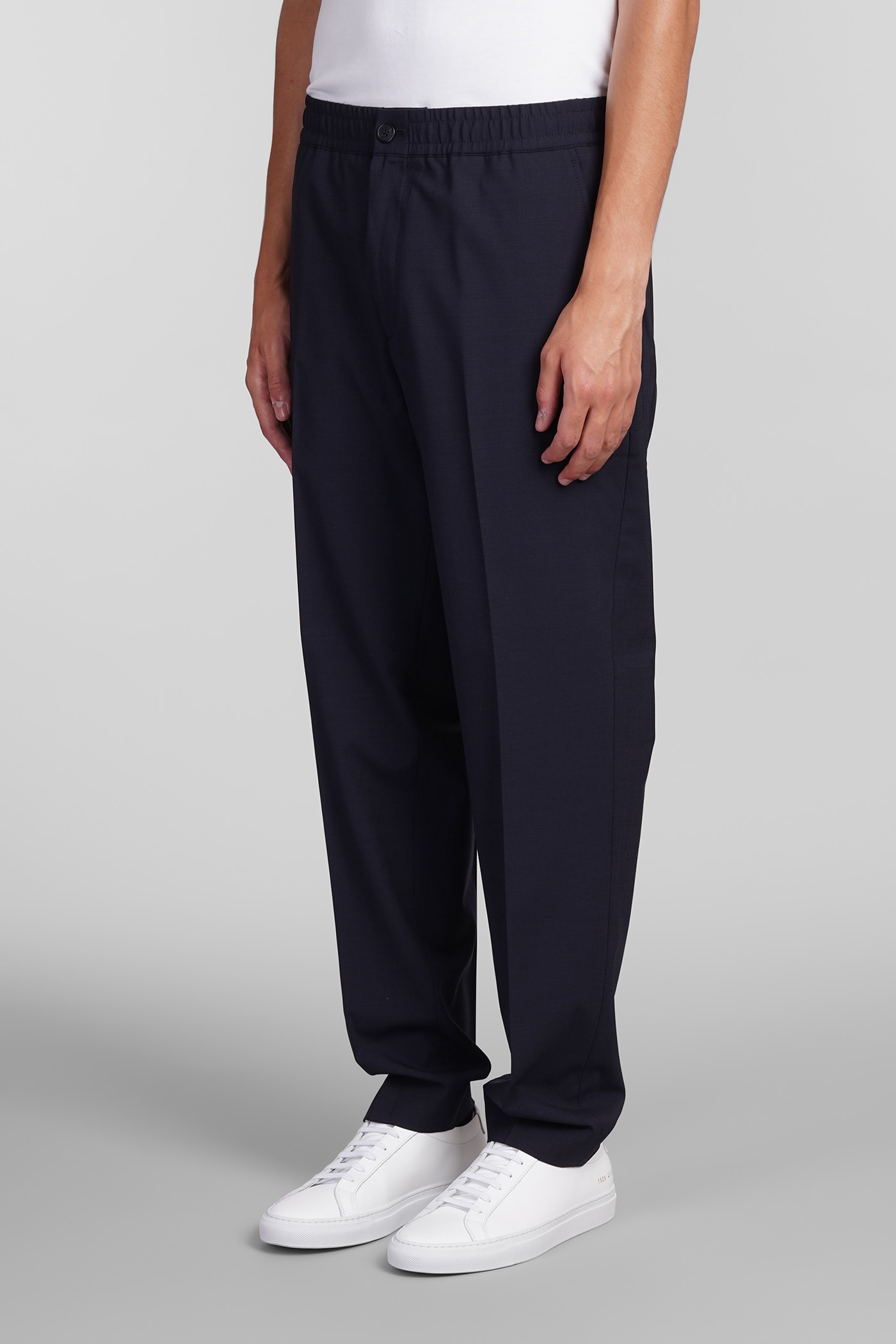 Shop Theory Pants In Blue Wool