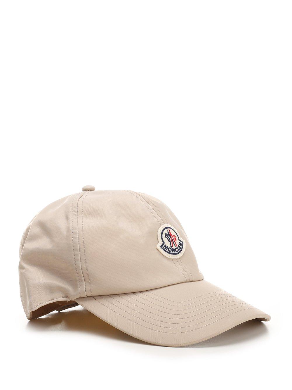 Shop Moncler Logo Patch Baseball Cap In Beige