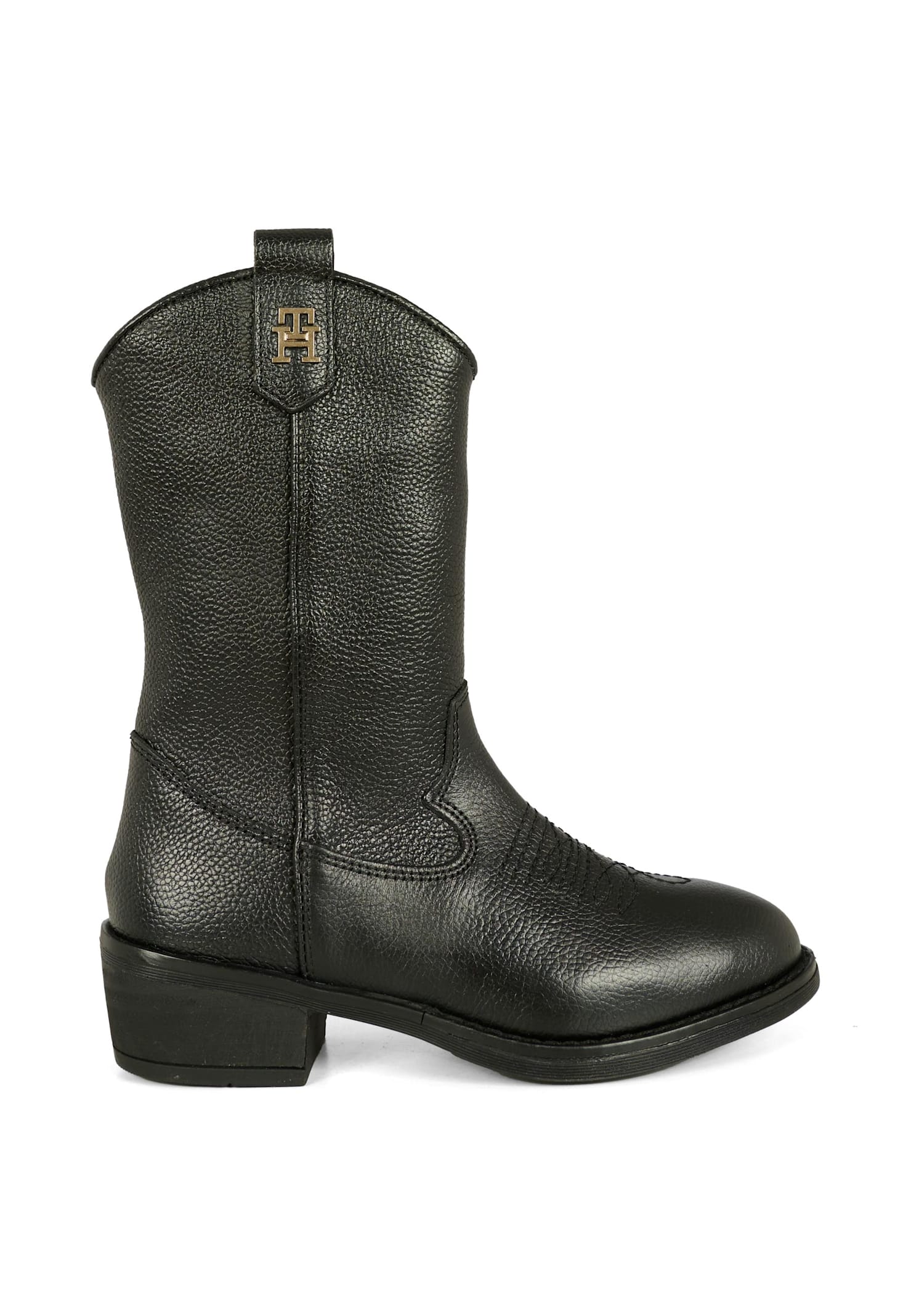 Tommy Hilfiger Black Boots For Girl With Logo In Black
