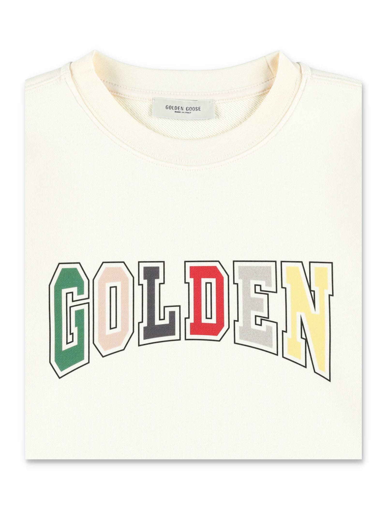 Golden Goose Fleece Logo In White/ Multi