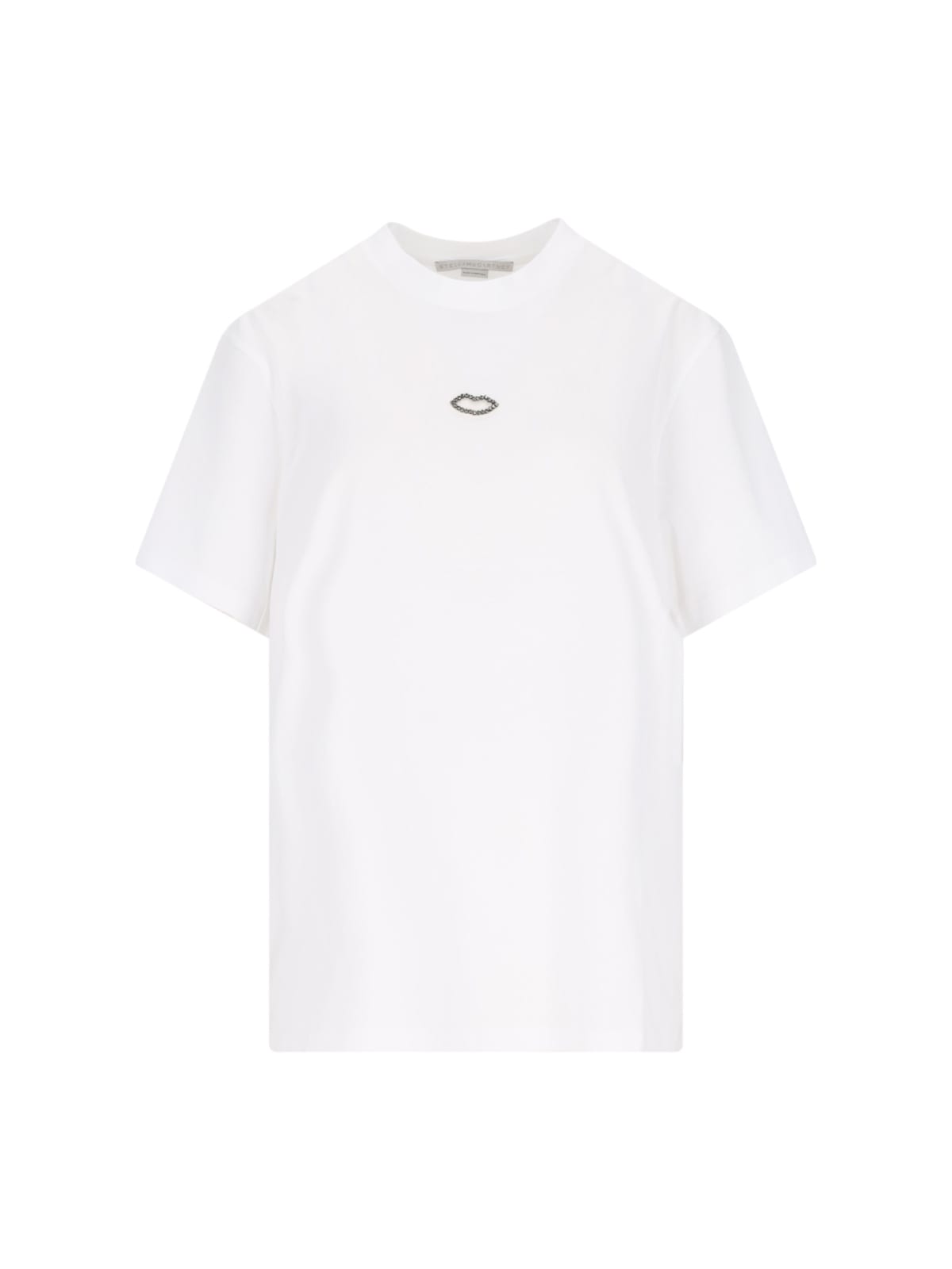 Shop Stella Mccartney Rhinestone T-shirt In White