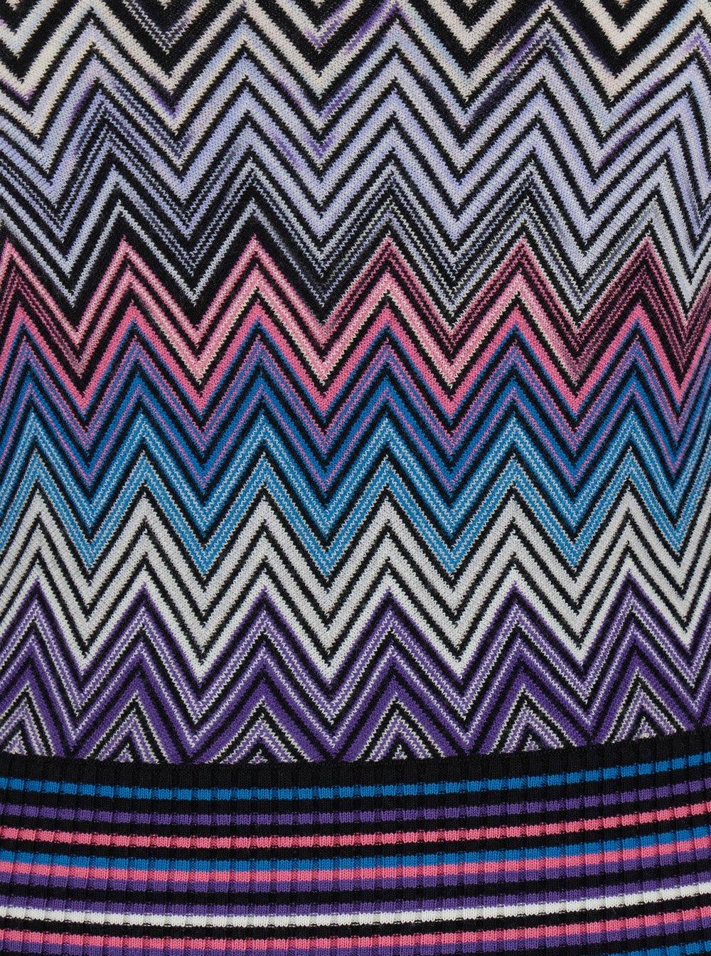 Shop Missoni Zigzag Woven Turtleneck Tank Top In Multicolour