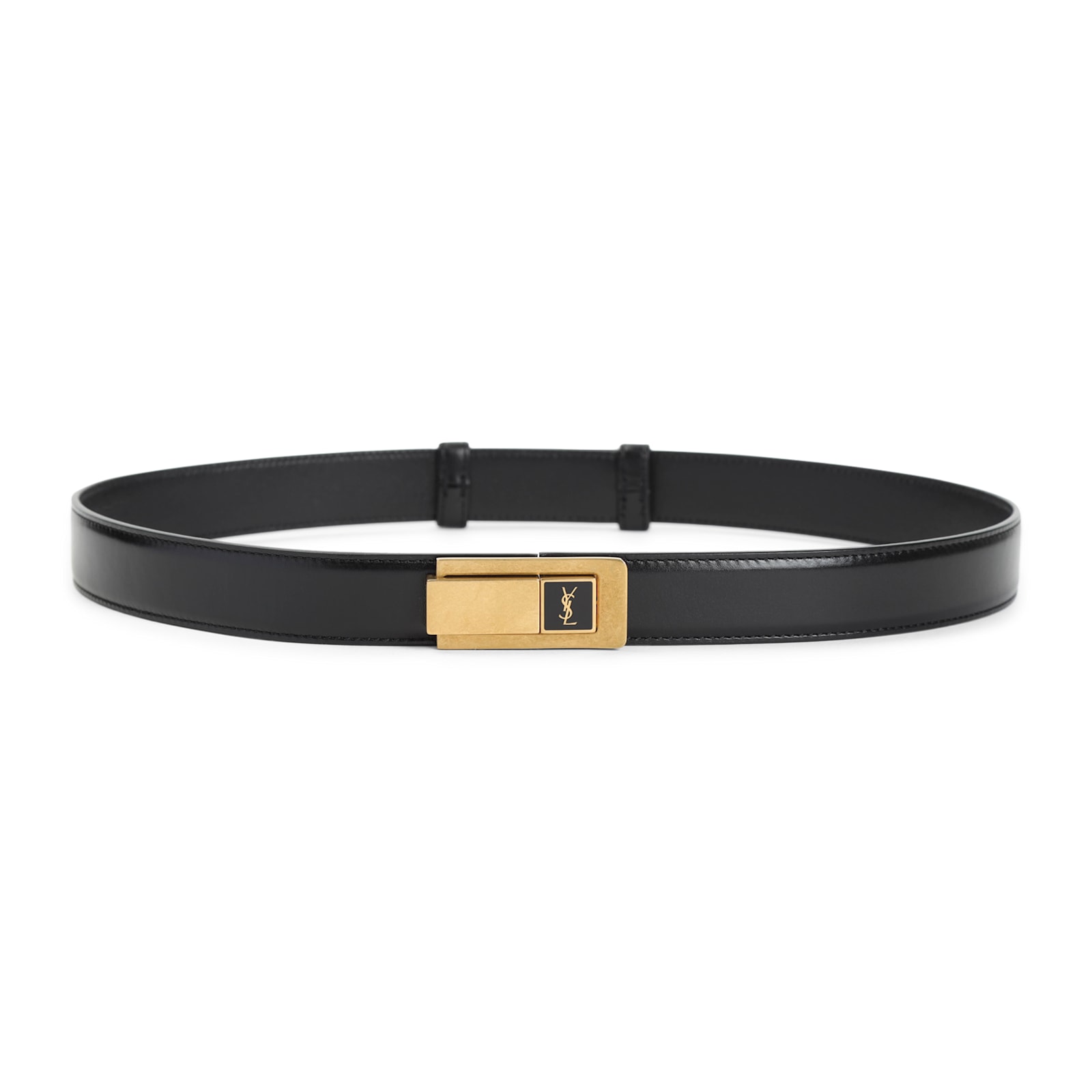 Shop Saint Laurent Ysl Belt In Nero