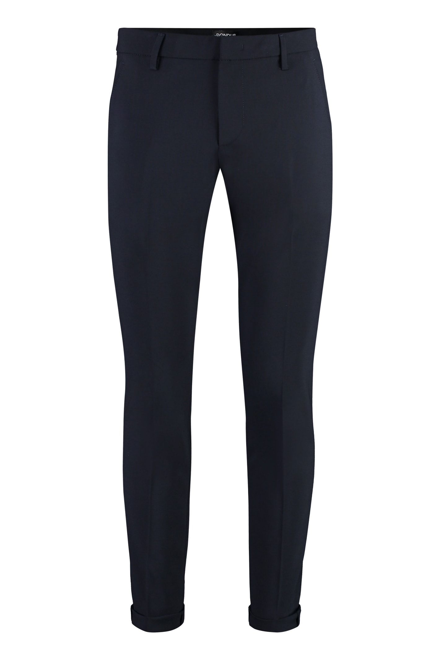 Shop Dondup Gaubert Chino Pants In Wool Blend In Blue