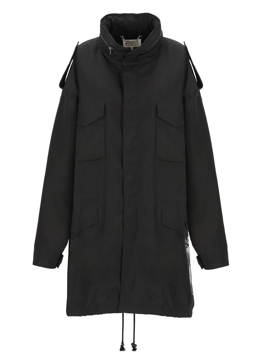 Shop Maison Margiela Coat With Zip In Black