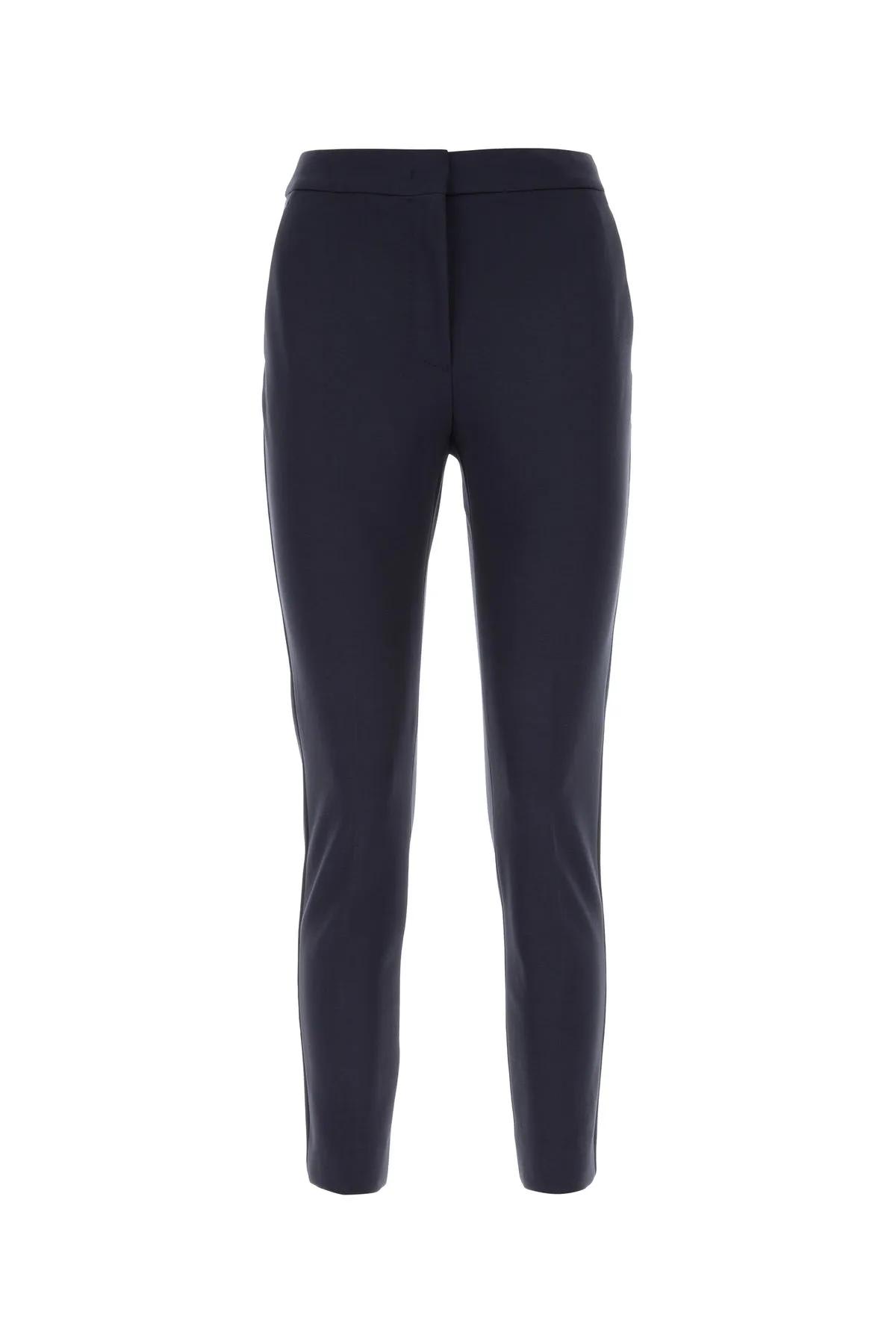 Shop Max Mara Midnight Blue Stretch Viscose Blend Pegno Pant