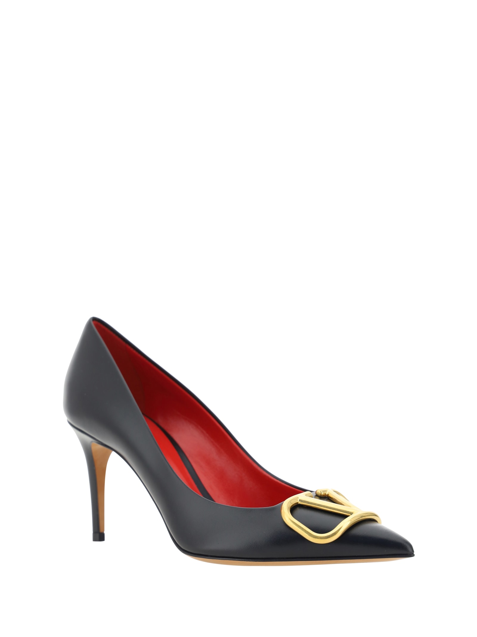 Shop Valentino Vlogo Pumps In Nero