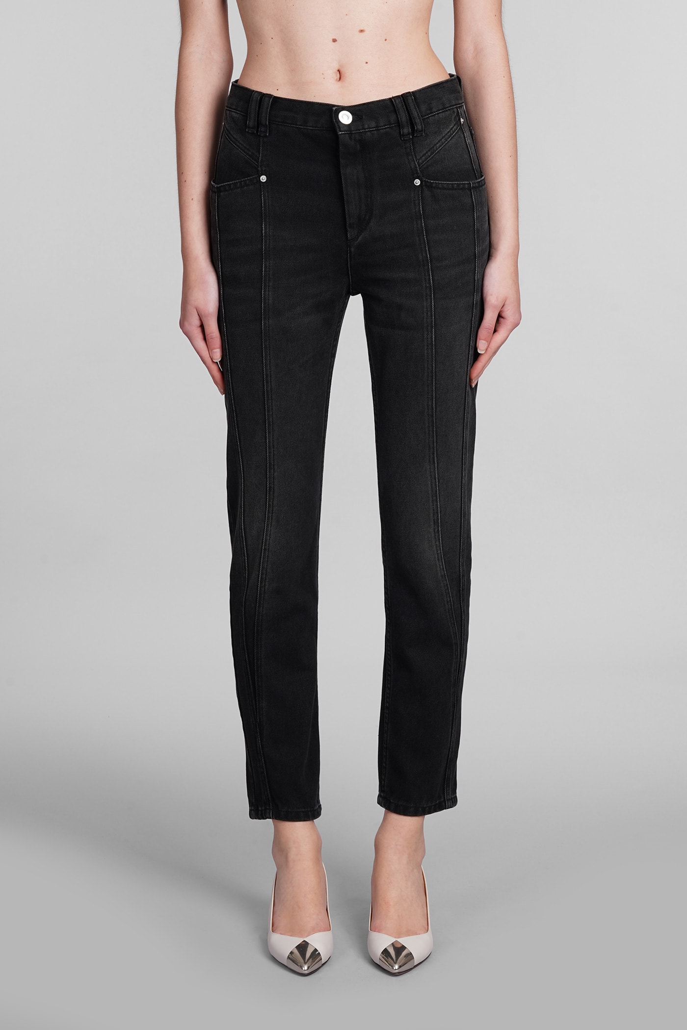 Shop Isabel Marant Nikira Jeans In Black Cotton