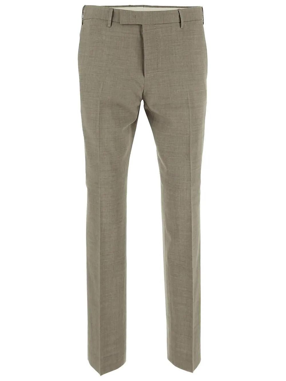 Shop Pt01 Wool Trousers In Brown