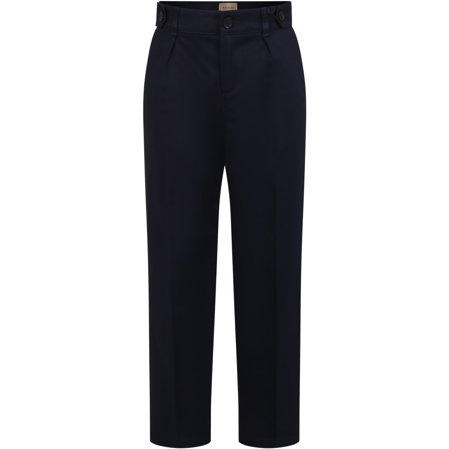 Gucci Kids' Blue Trousers For Boy With Web Detail