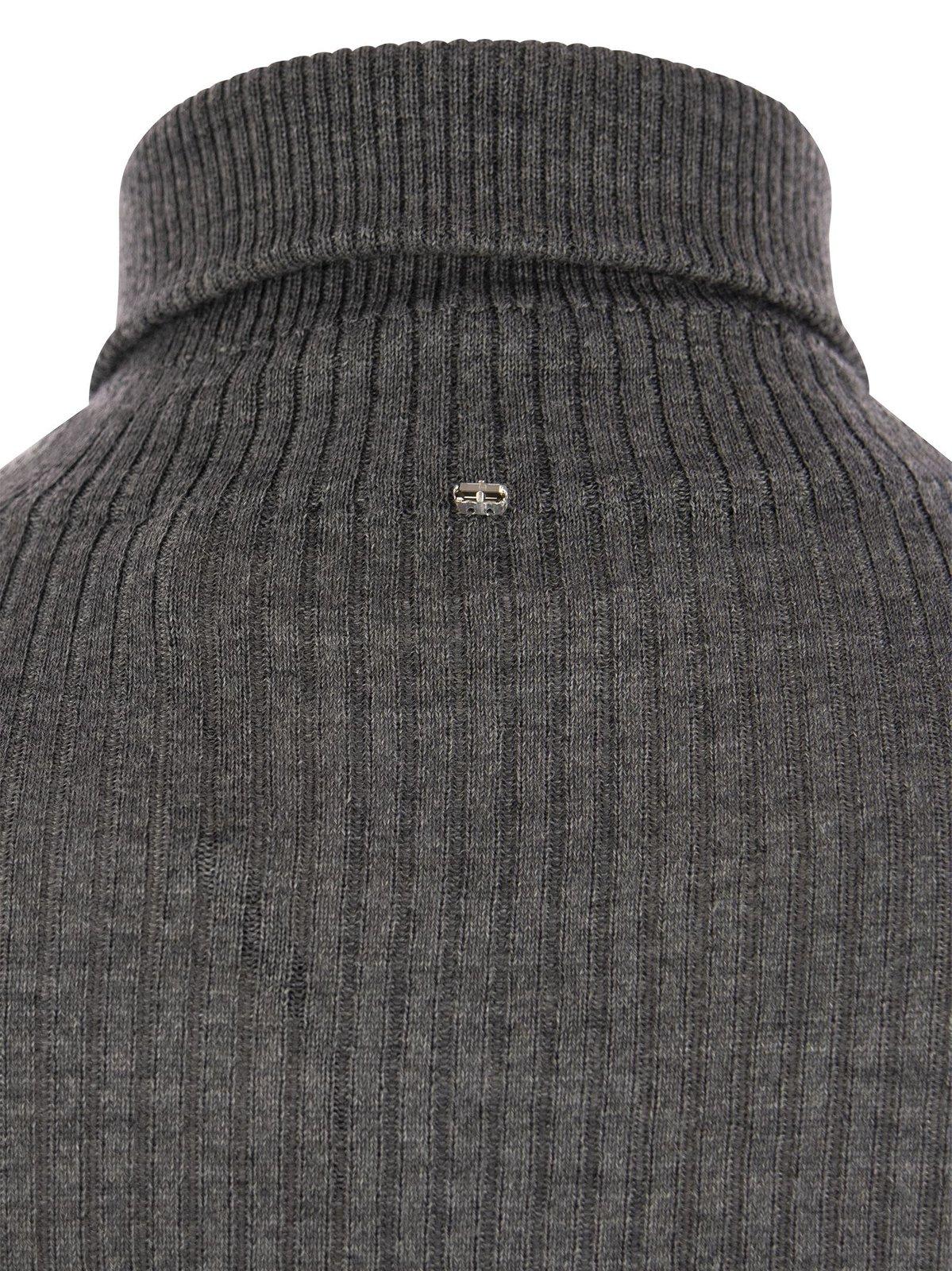 Shop Sportmax Flavia Turtleneck Knitted Jumper In Grey