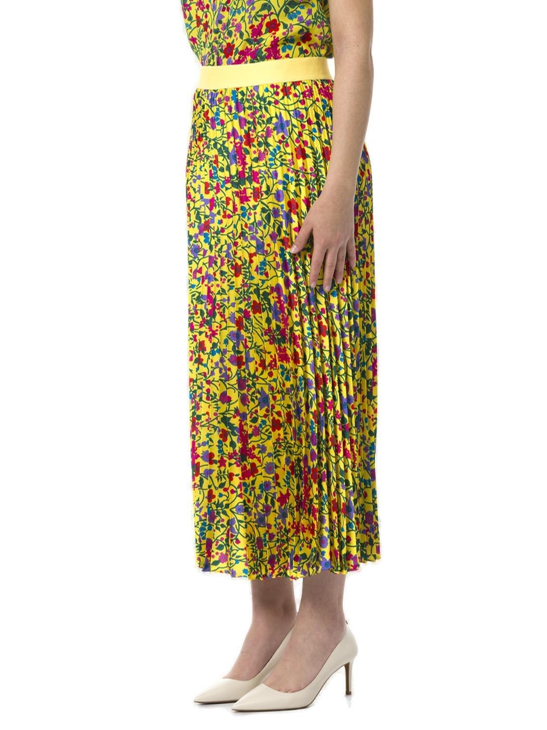 Shop Weekend Max Mara All-over Floral Printed Pleated Skirt