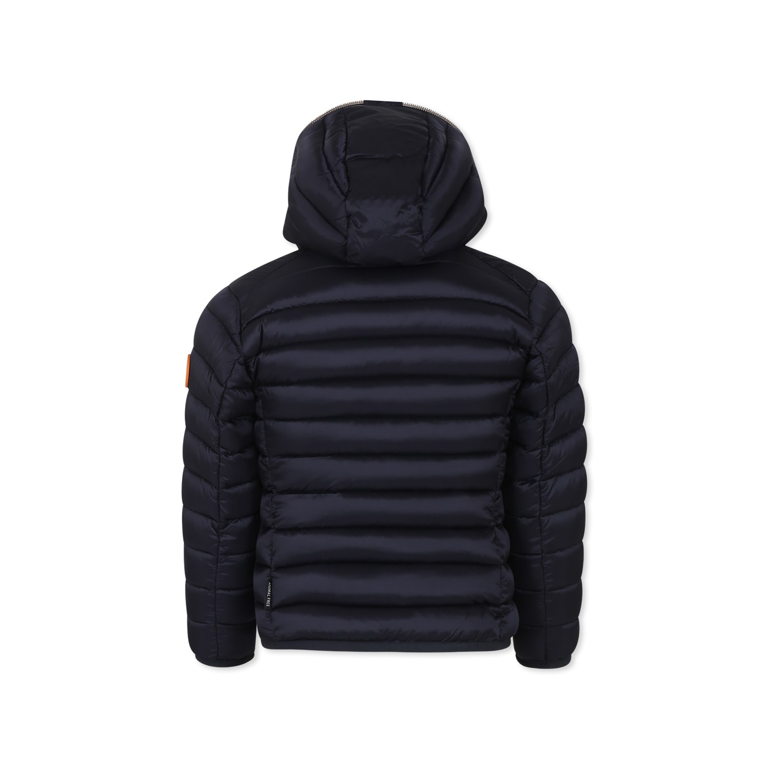 Save The Duck Black Down Jacket For Girl With Logo In Black