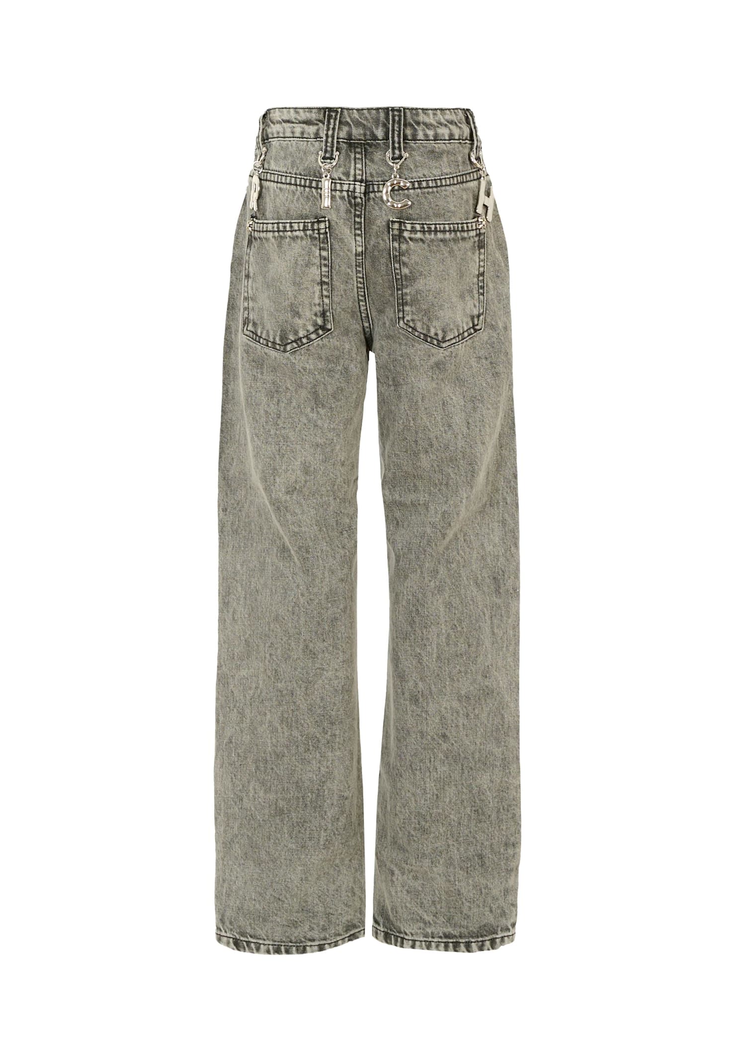Richmond Grey Jeans For Girl With Logo In Gray