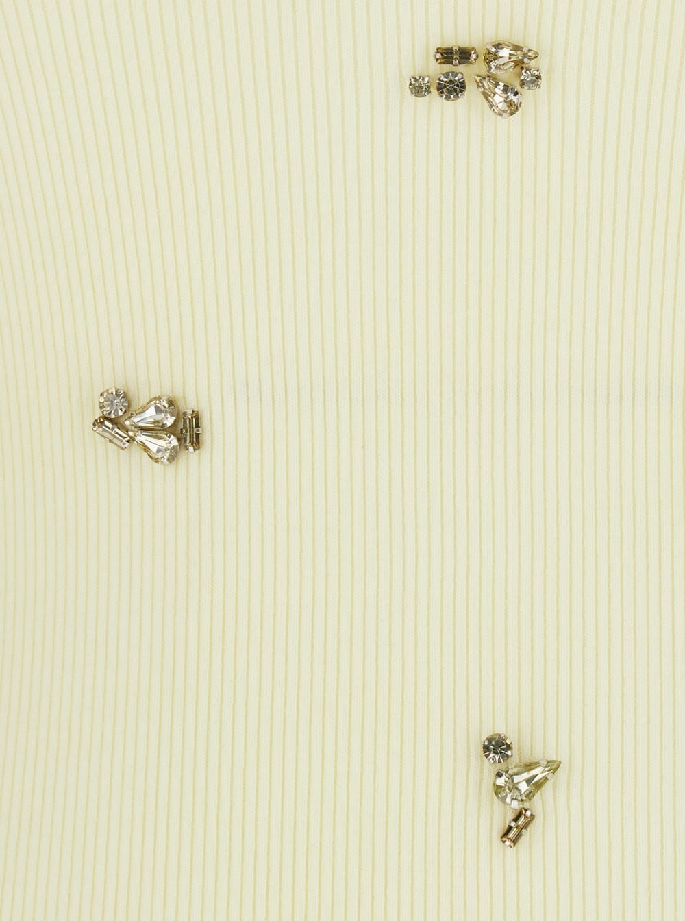 Des_phemmes Des Phemmes Fitted Ribbed Tank Top With Rhinestone Embellishments In Green
