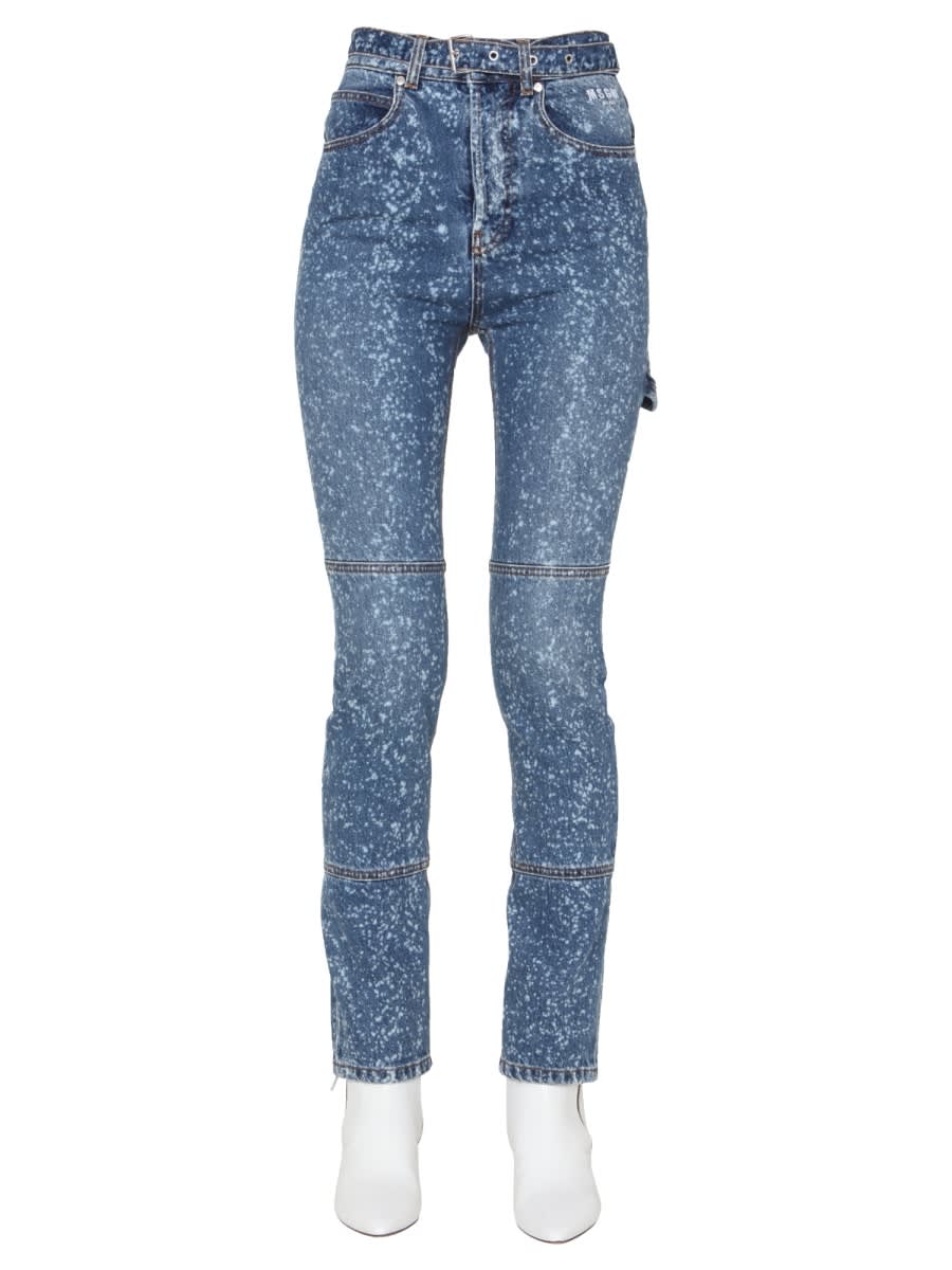Shop Msgm Skinny Fit Jeans In Blue