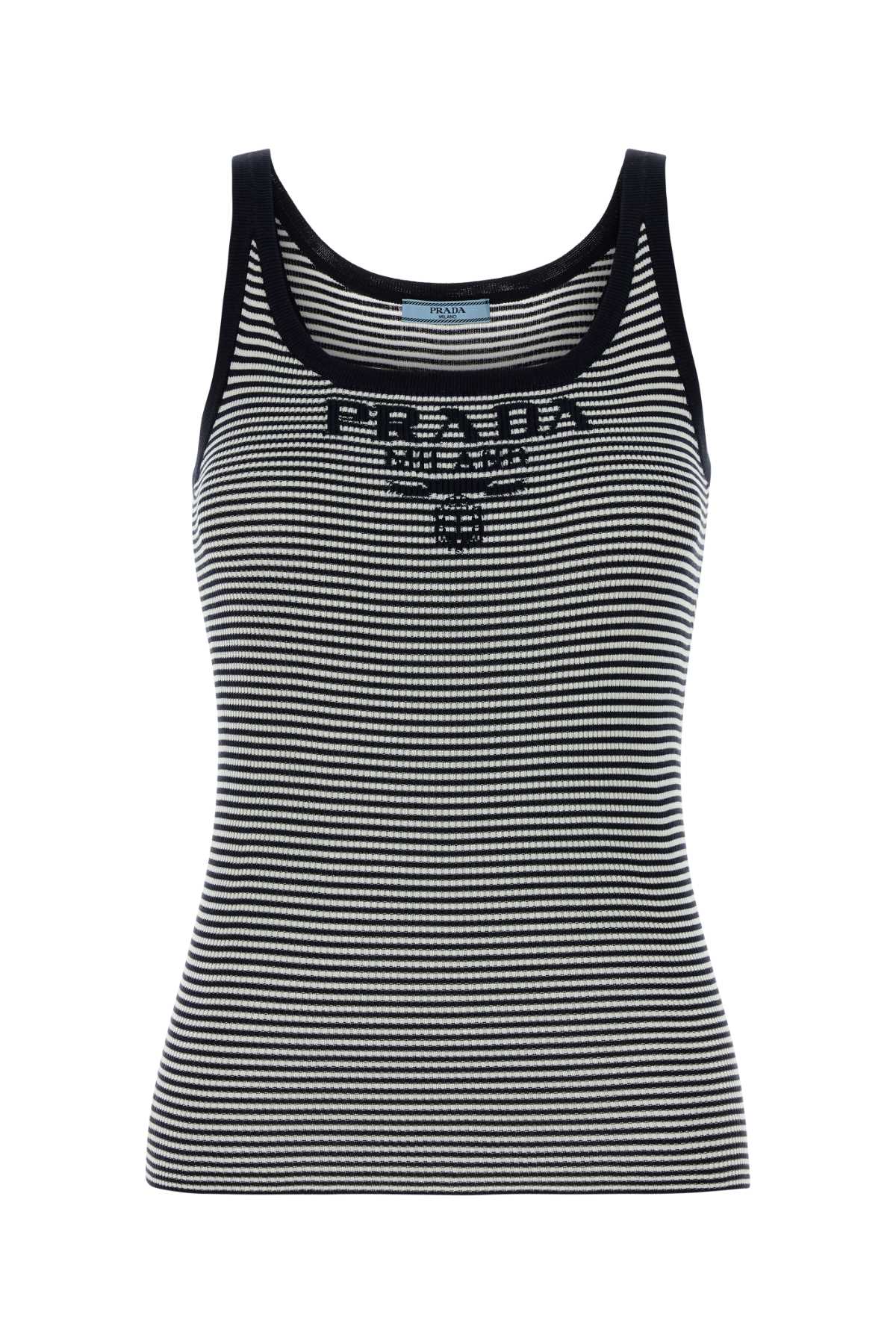 Prada Embroidered Silk Tank Top In Multi
