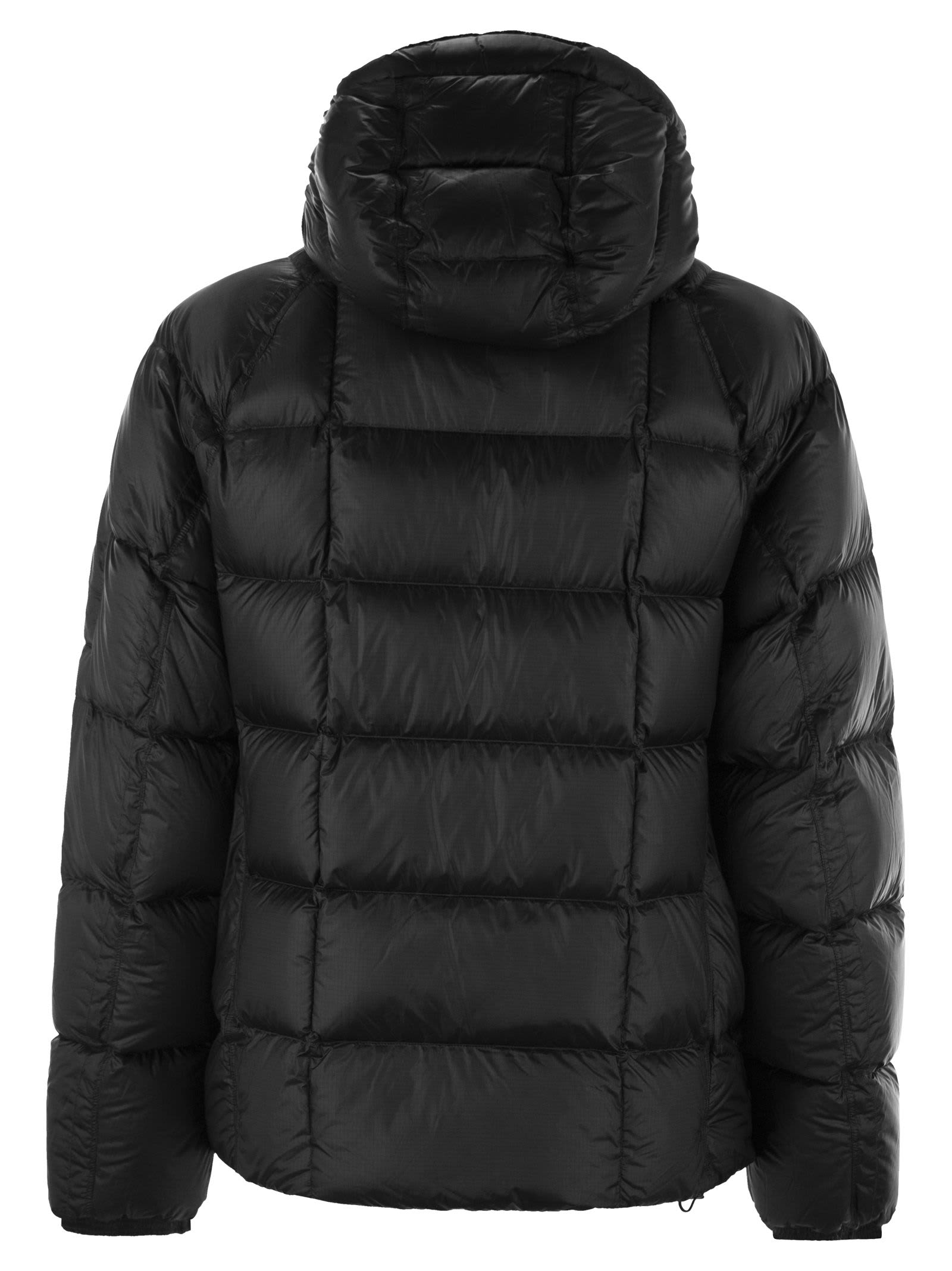 Shop C.p. Company D.d. Shell Hooded Medium Down Jacket In Nero