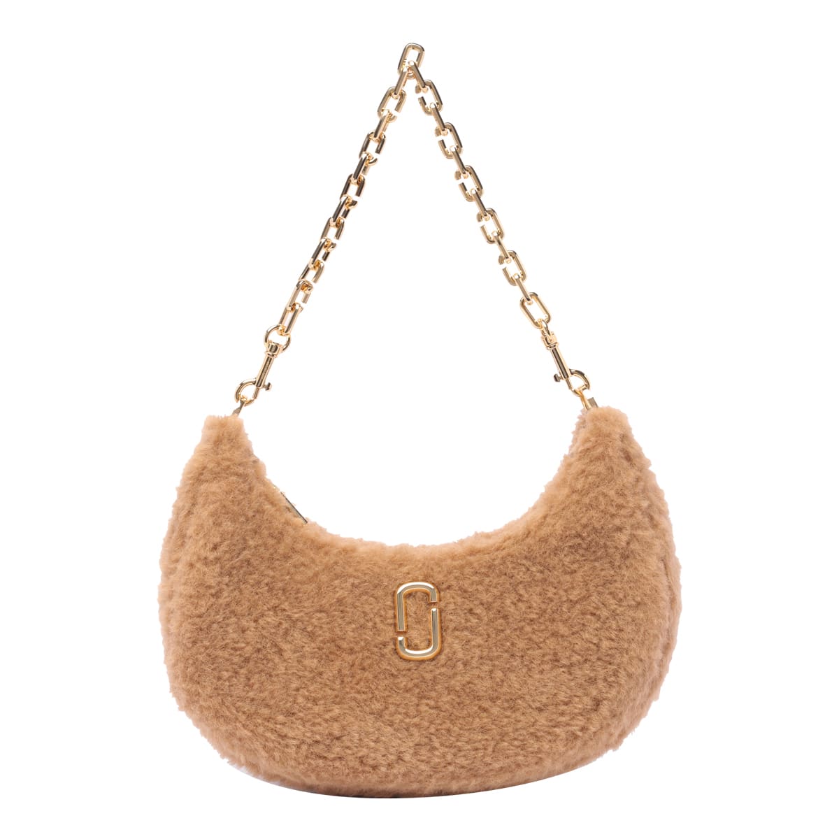 Marc Jacobs The Small Curve Leather Shoulder Bag In Camel