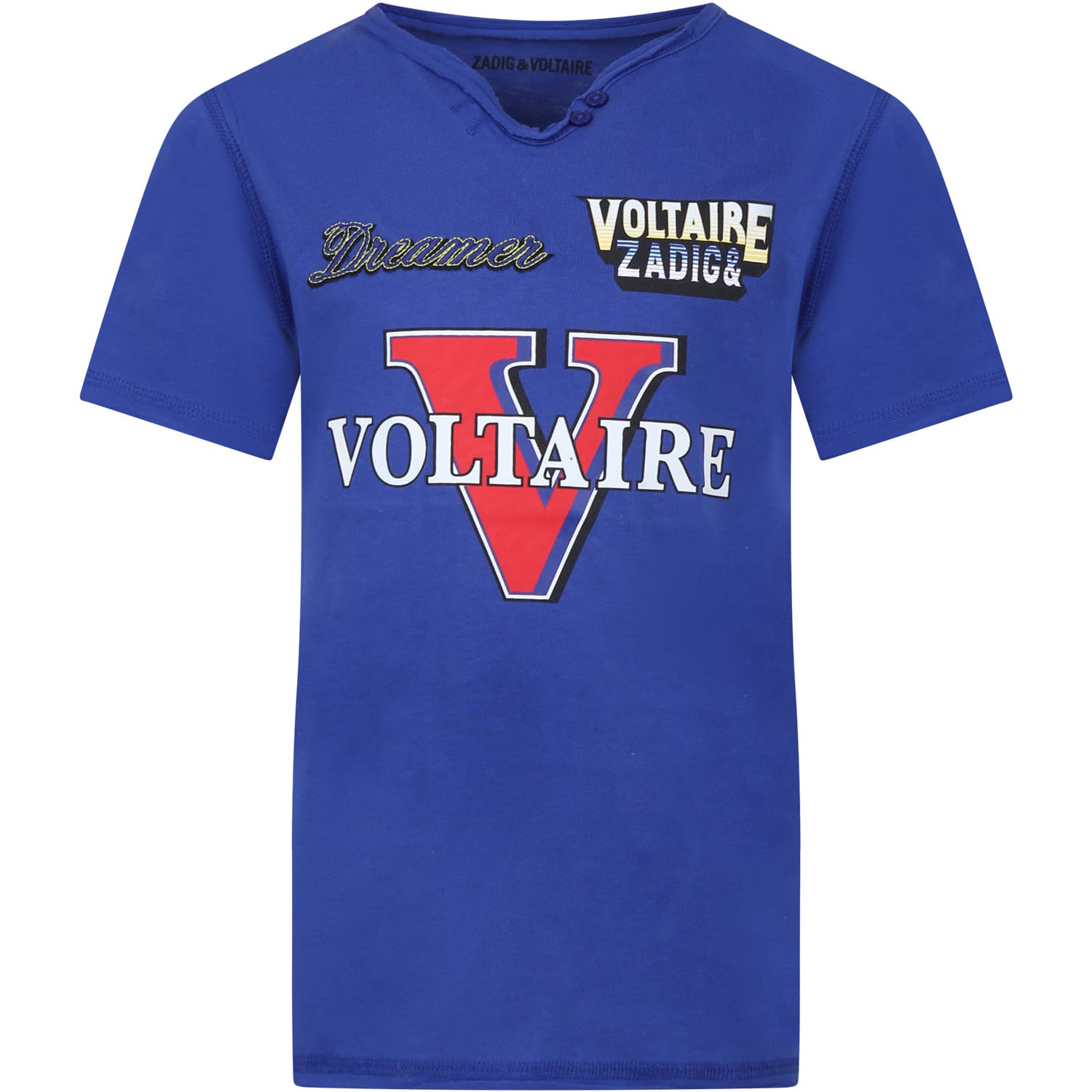 Zadig &amp; Voltaire Kids' Blue T-shirt For Boy With Logo