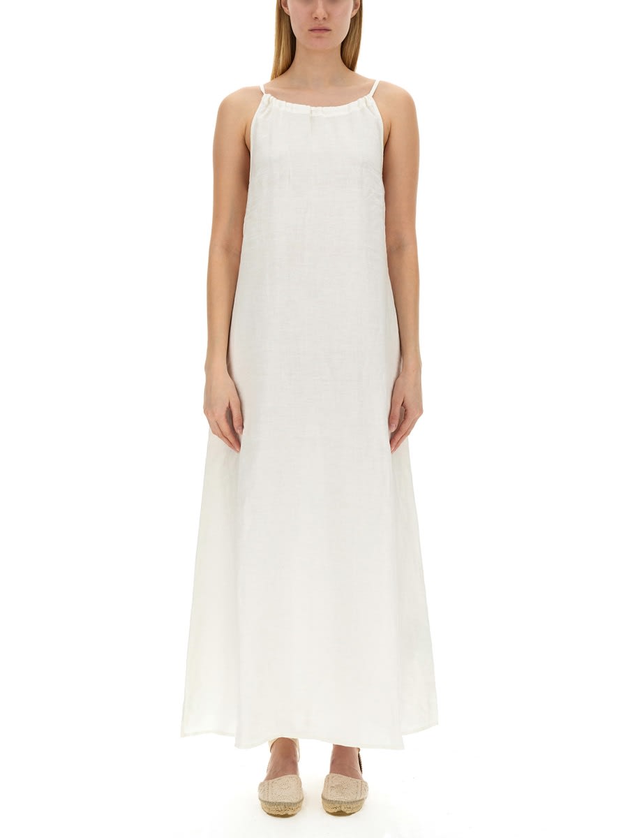 Shop 120% Lino Long Dress In Ivory