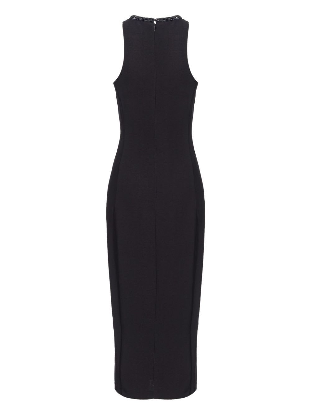 Shop Pinko Honfleur Tecnical Cady Dress In Black Limousine