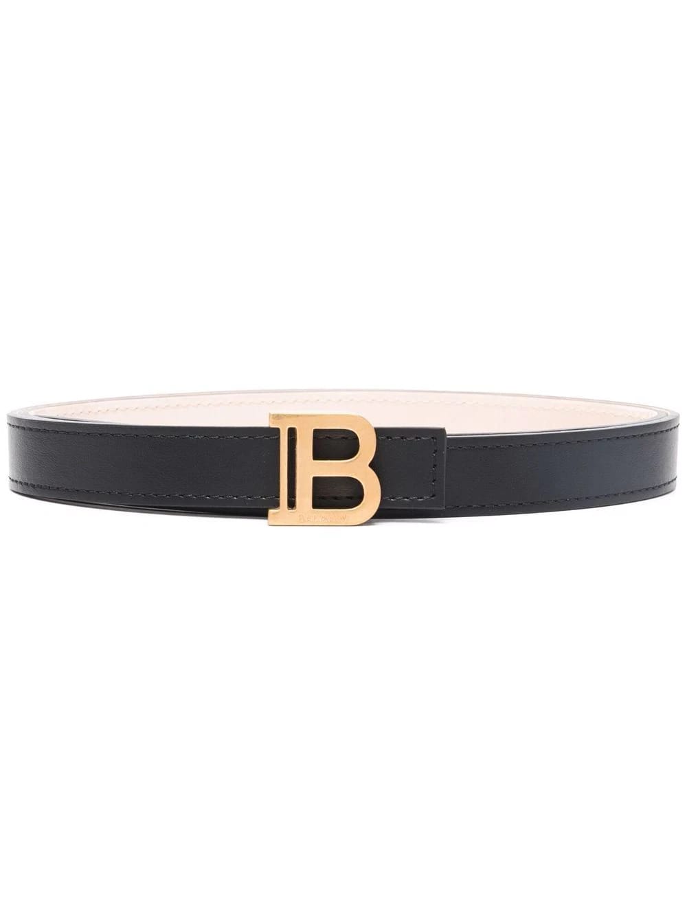 Balmain Woman Black And Gold b Belt In Smooth Leather 2cm