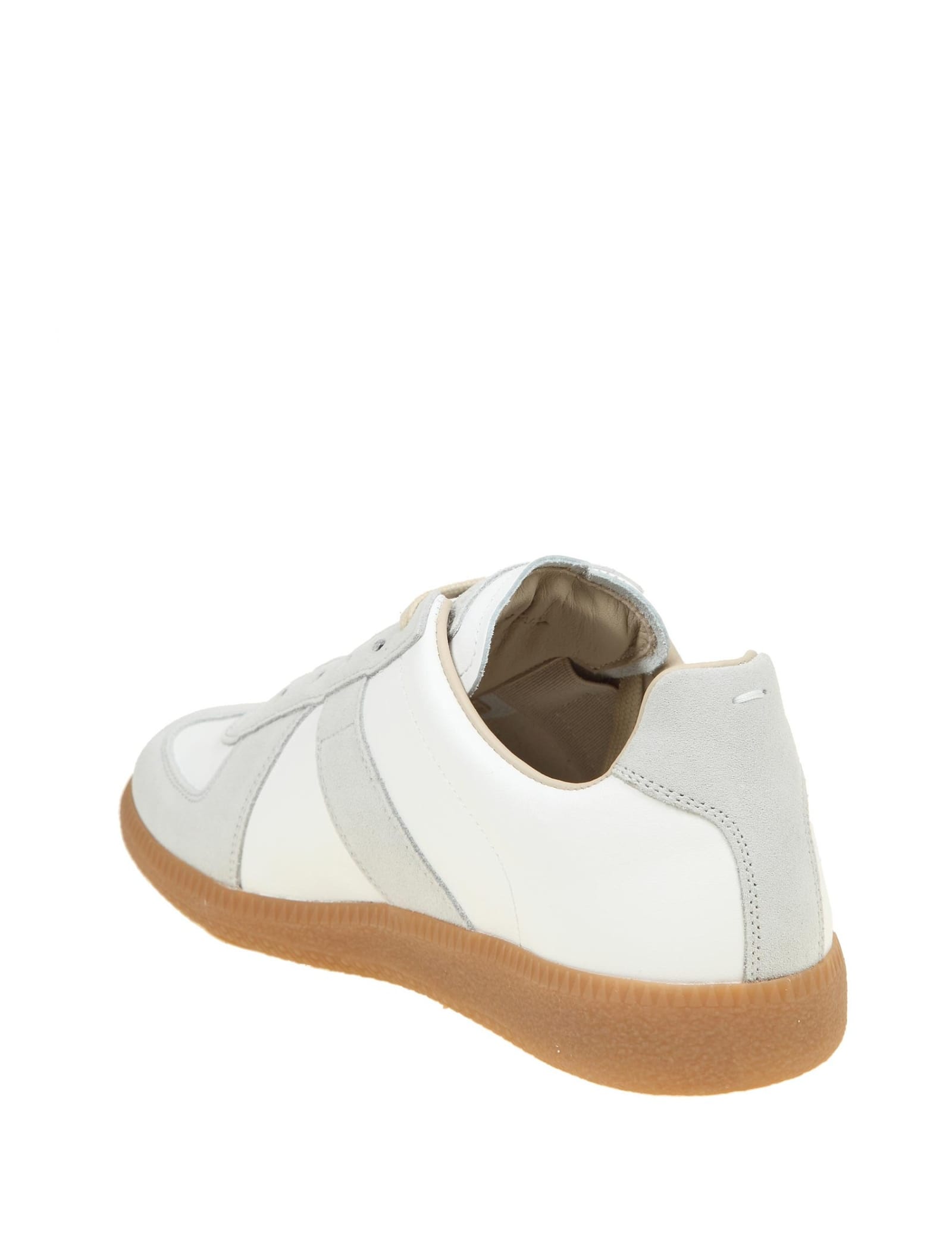 Shop Maison Margiela Sneakers Replica In Leather And Suede In White