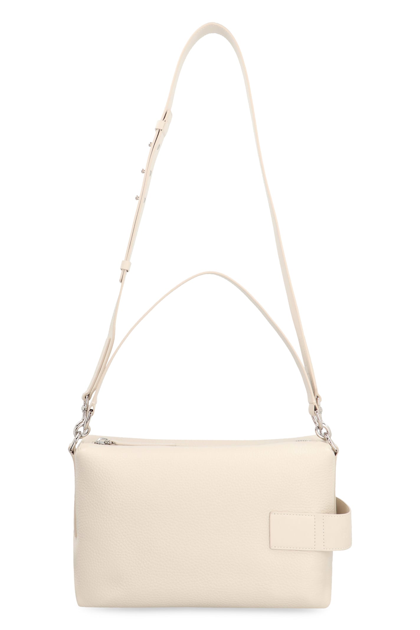 Shop Hogan Script Leather Boston Bag In Ivory