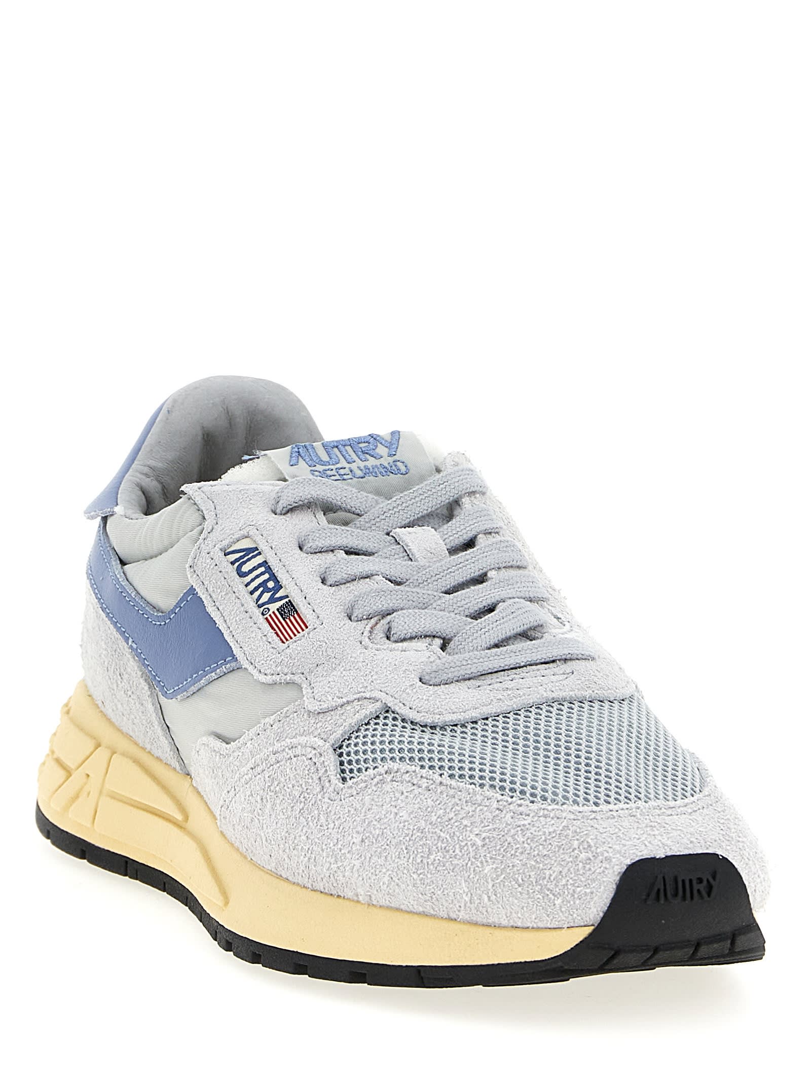 Autry Low-top Sneakers Rubber Sole Mesh Upper Suede Overlays In Blue
