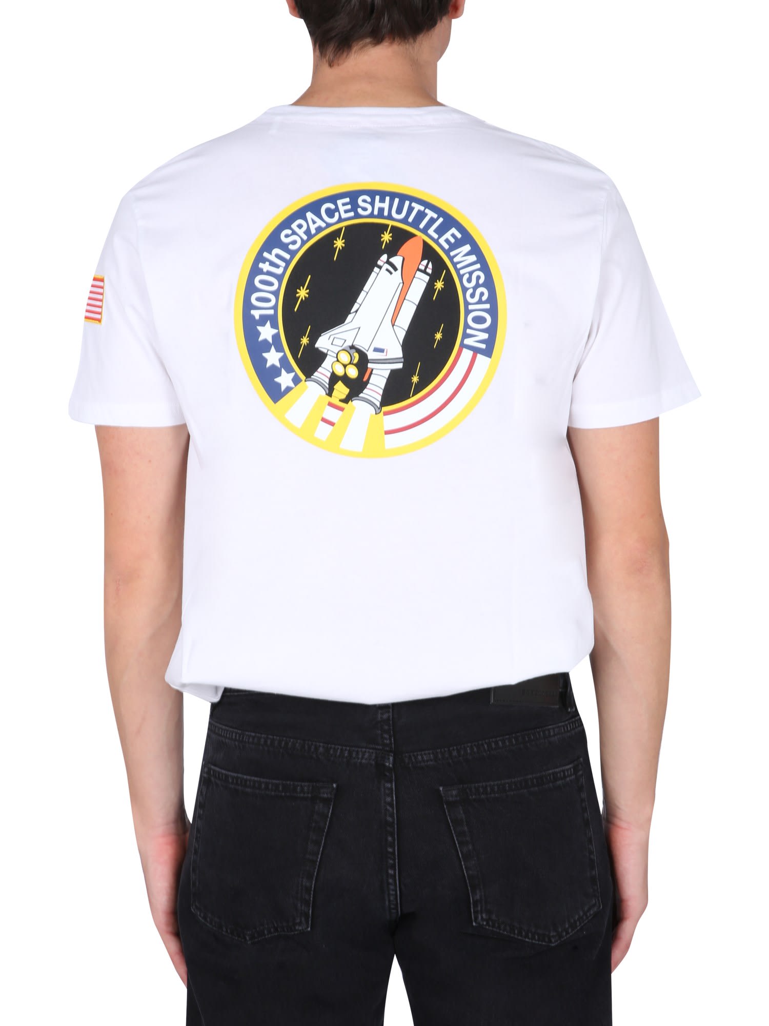 Shop Alpha Industries Space Shuttle T-shirt In White