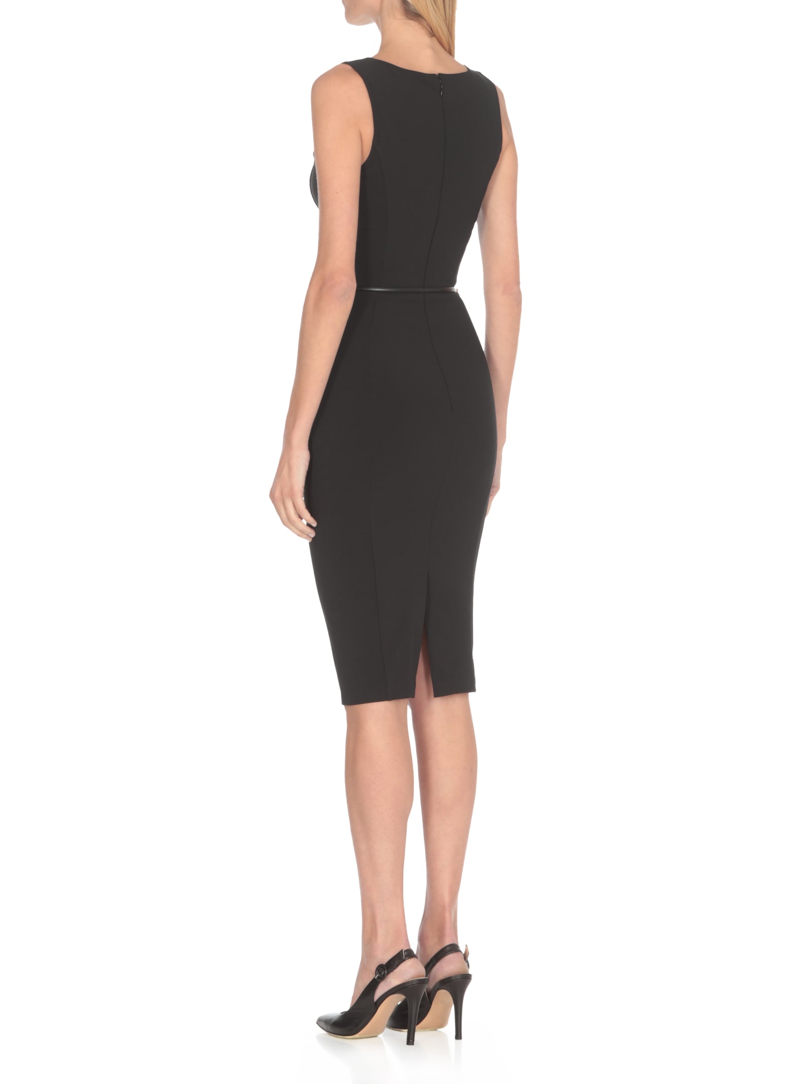 Shop Elisabetta Franchi Dress With Cut Out Detail In Black
