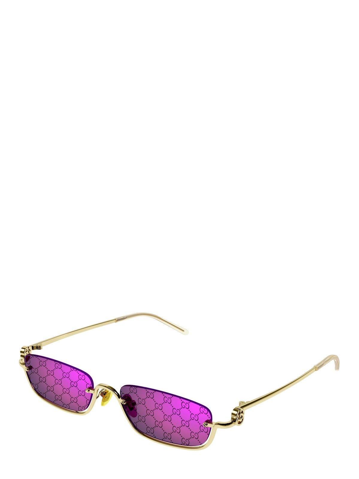 Gucci Rectangle Frame Sunglasses Sunglasses In Pink