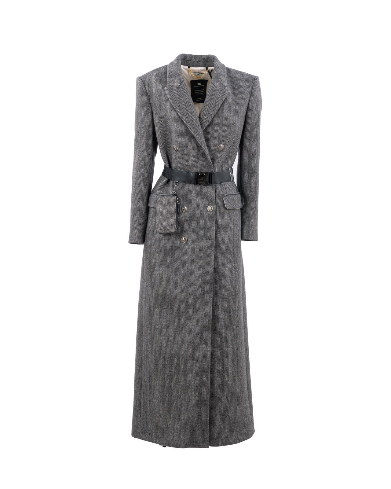 Shop Elisabetta Franchi Coats Dove Grey