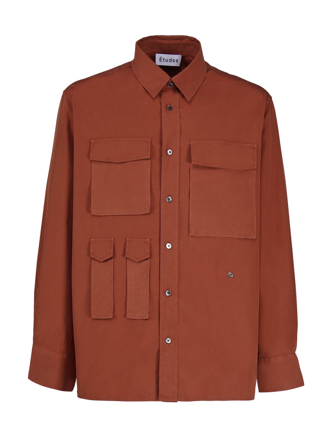 ETUDES STUDIO CHECKPOINT DYED BROWN SHIRT
