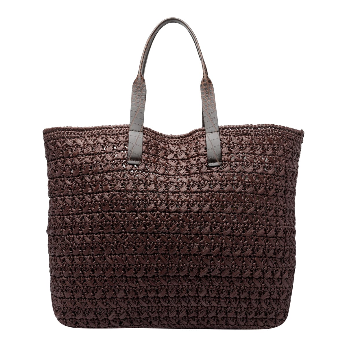 Dolce & Gabbana Crochet Tote Bag Woven Texture In Moroebano