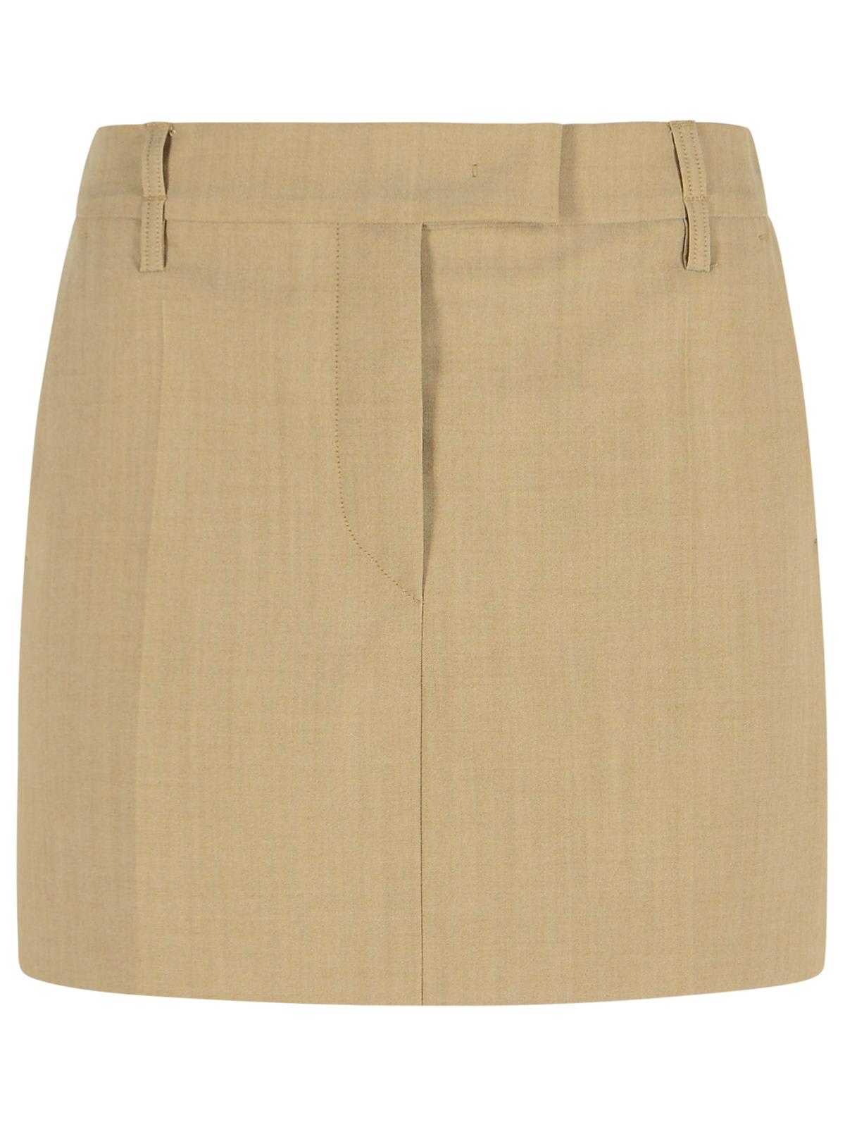 Sportmax 'fify' Virgin Wool Miniskirt In Neutral