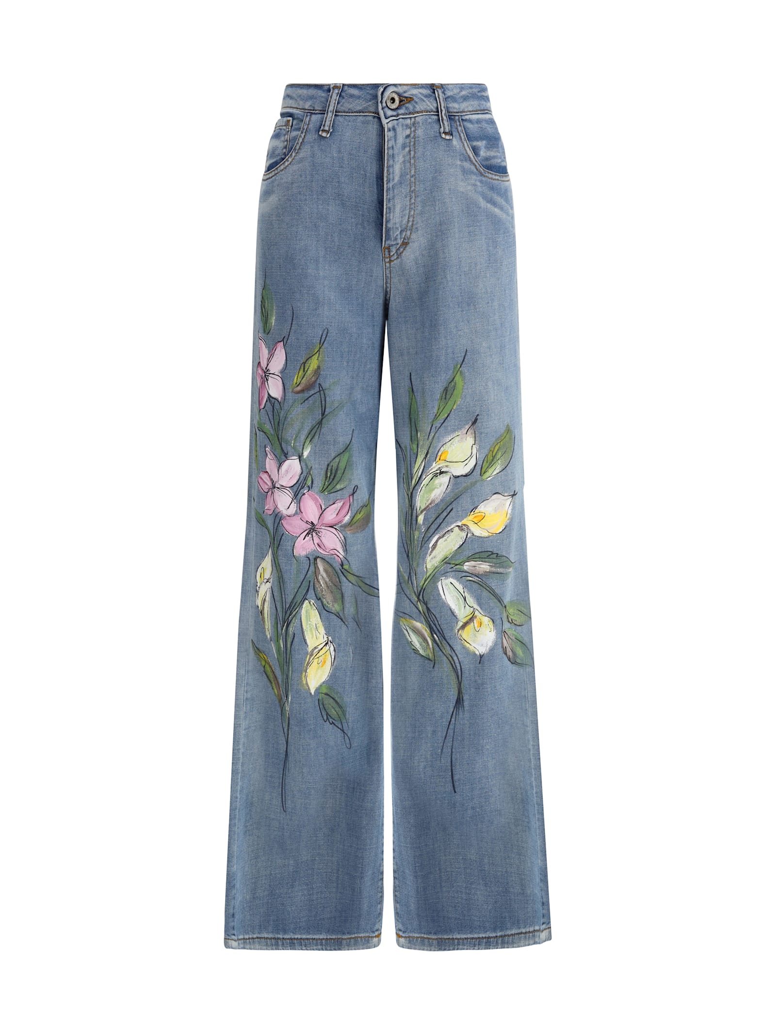 Floral Print Jeans