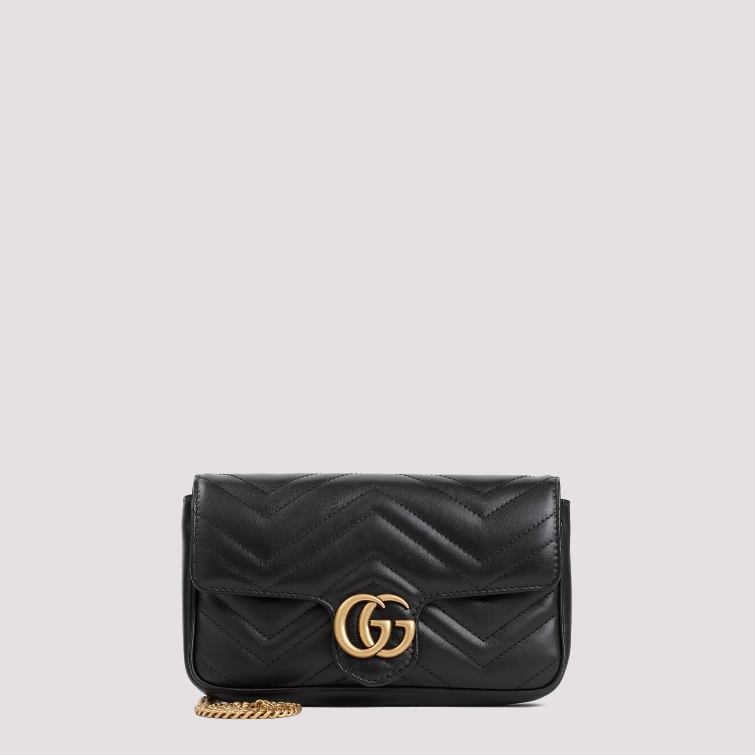 Gucci Gg Marmont Leather Mini Crossbody Bag In Black