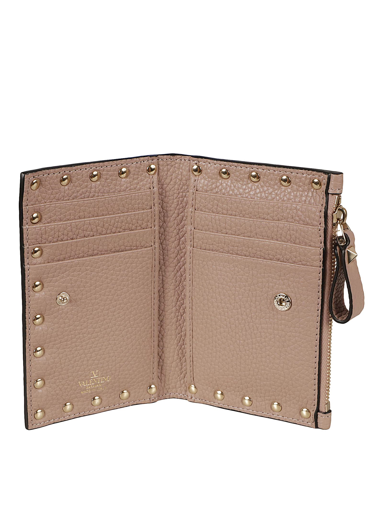 Valentino Rockstud Wallet In Brown