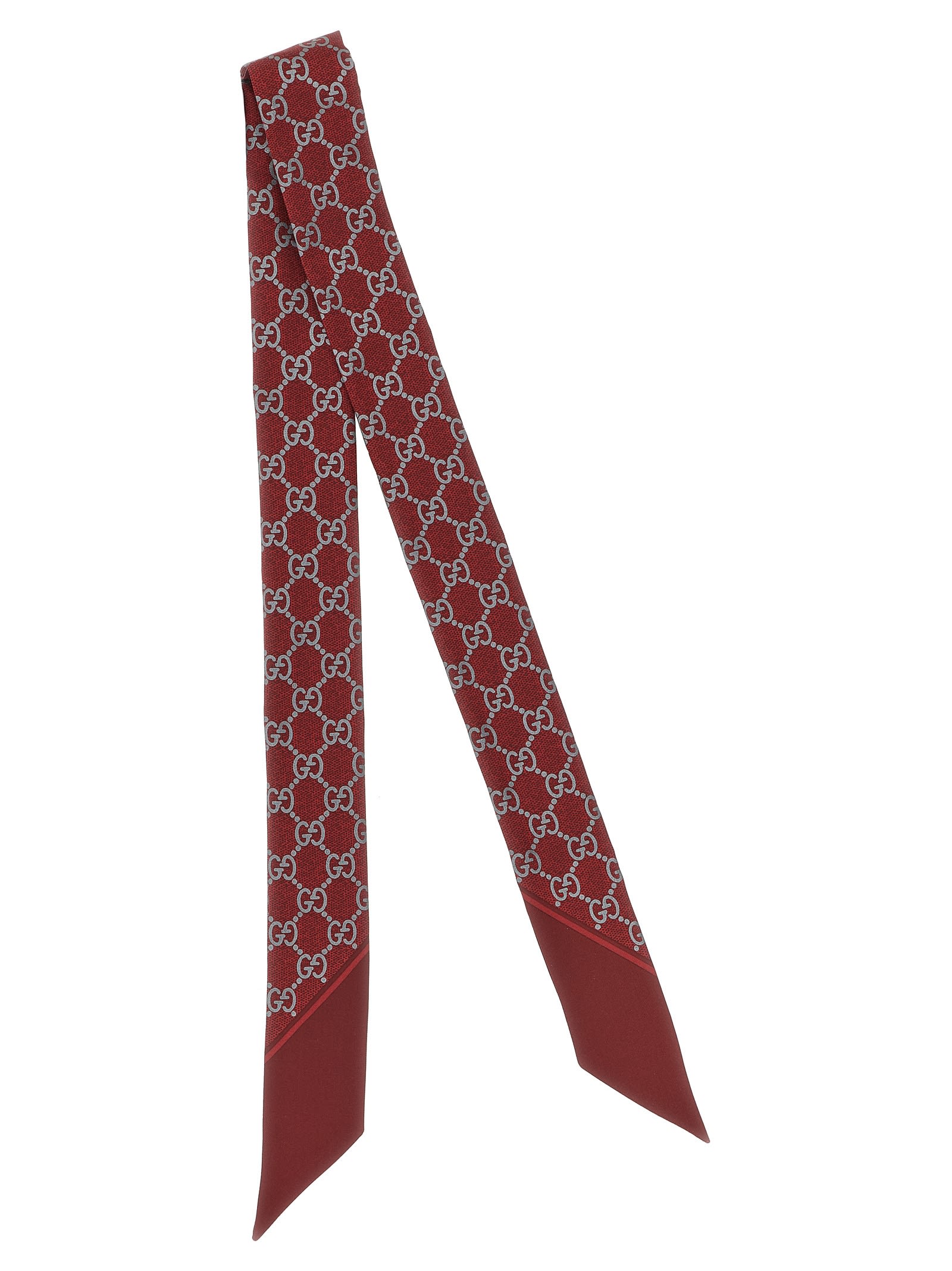Gucci Laminated Gg-pattern Scarf In Red
