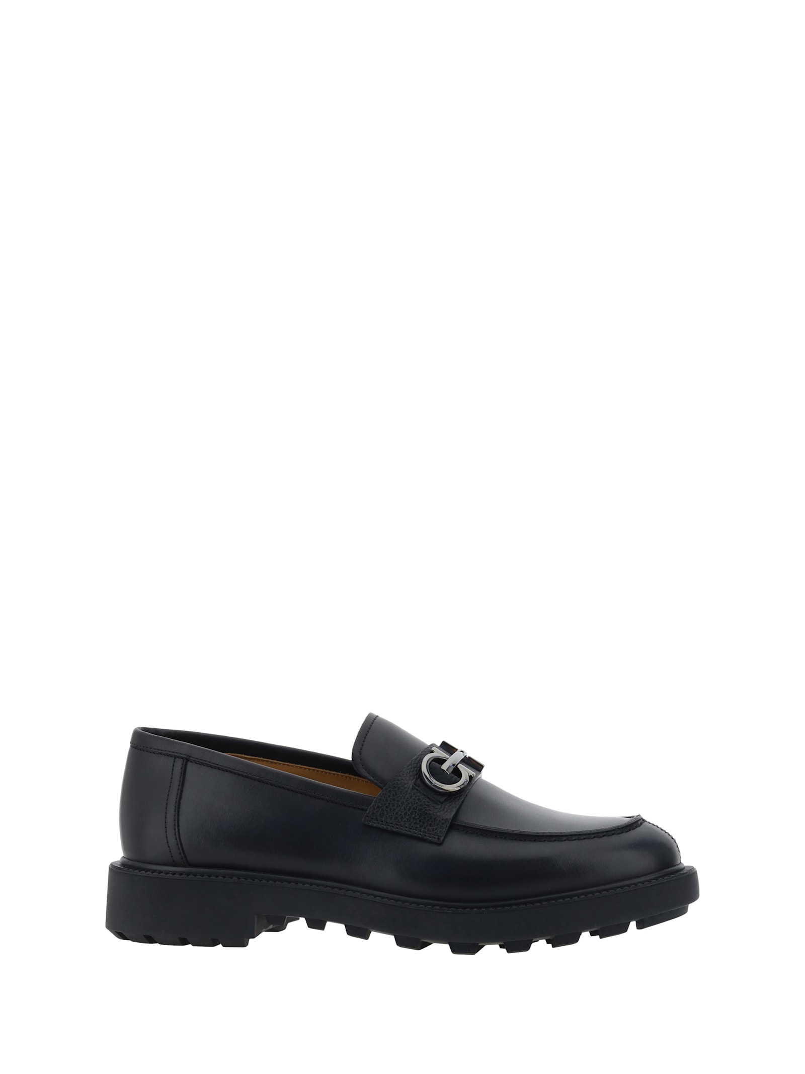 Shop Ferragamo Galles Ornament Loafers In Black